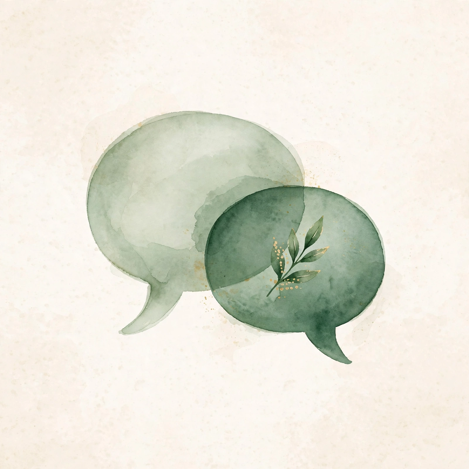 Watercolor icon of a conversation