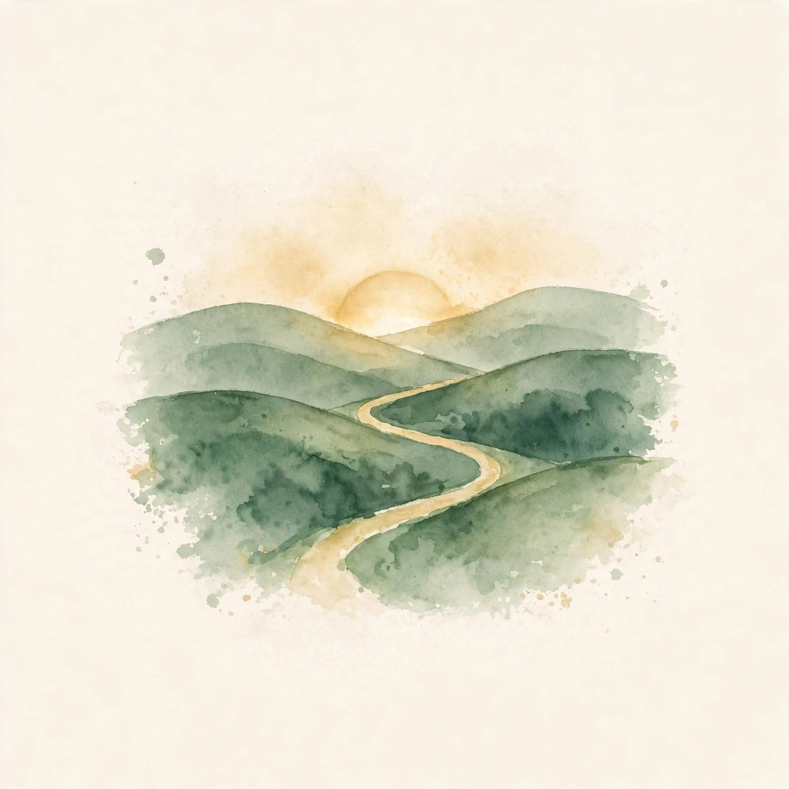 Watercolor icon of a seedling